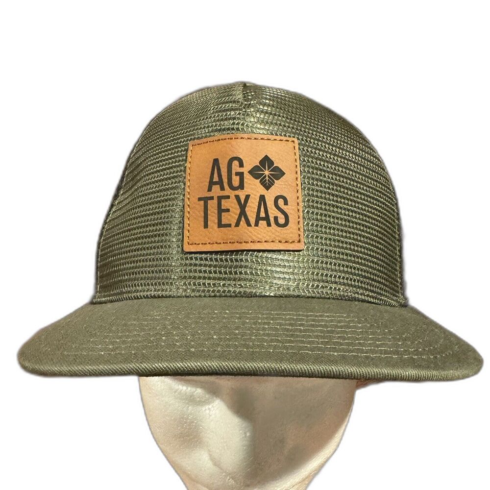 AgTexas Pacific Headwear 724 Mesh Trucker Hat Snapback Cap Olive Green Texas